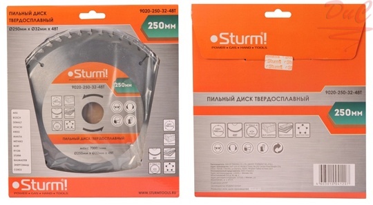STURM Диск пильный, размер 250*32*48 зубьев, с переходным кольцом на 30мм